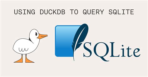 Select Yes. . Duckdb vs sqlite